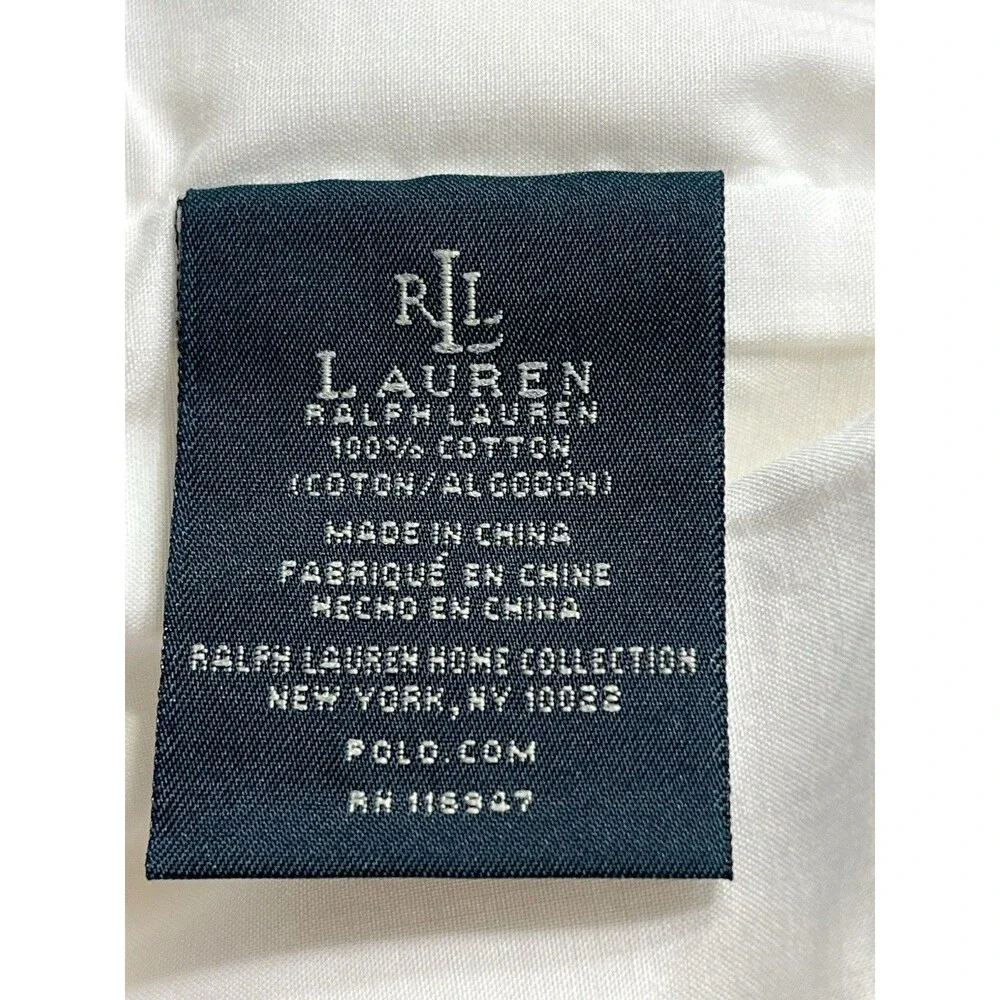 Ralph Lauren White Eyelet Lace Ruffled King Size Bed Sham